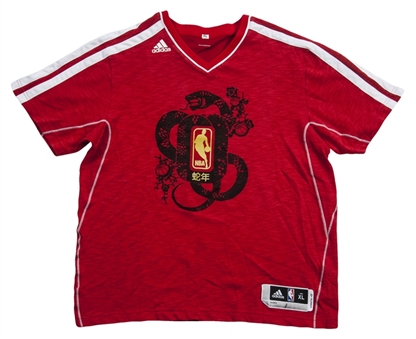 2012-13 Derrick Rose  Worn Chicago Bulls Chinese New Year Shooting Shirt (Team LOA)